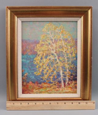 Antique Walter Sargent American Impressionist Tree Landscape Oil Painting Nr