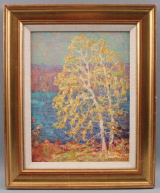 Antique WALTER SARGENT American Impressionist Tree Landscape Oil Painting NR 2