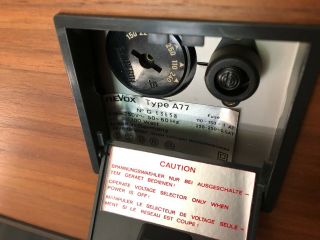 Vintage Revox A77 MK III Reel to Reel Tape Deck,  with RCAs,  Hubs & Reel - 8