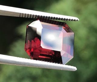 Gia Certified Natural Loose Red Tourmaline Octagonal Antique Square Cut 5.  90 Ct