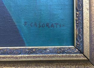 F.  Casorati signed antique large oil / canvas painting Italian? 3