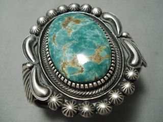 Important Vintage Navajo Martinex Royston Turquoise Sterling Silver Bracelet