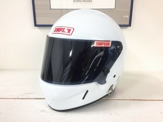 Simpson Voyager White Racing Helmet Snell Sa90 Hans Ready Tinted Visor Vintage