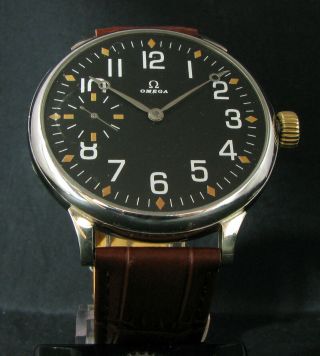 Omega Antique 1931 Rare Large Wristwatch Metal Dial