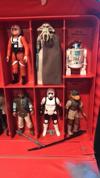 Vintage Star Wars Return of the Jedi Vinyl Figure Case & Red Trays 2