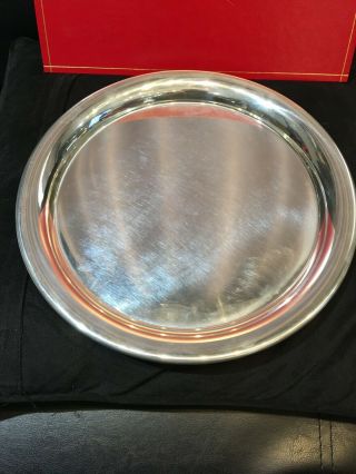 Vintage Cartier Pewter Serving Platter Tray 11 " In The Box Rare