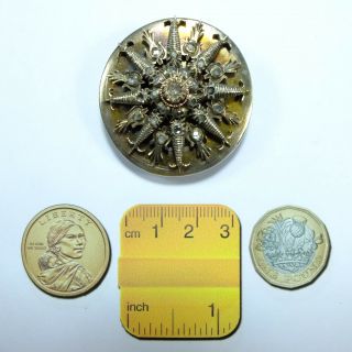 Rare Large Antique Georgian Old Cut 25 Diamonds & Silver Star Brooch /pin