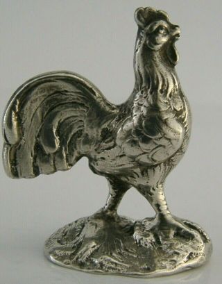 Hanau Solid Sterling Silver Miniature Cockerel Chicken Figure 1903 Animal