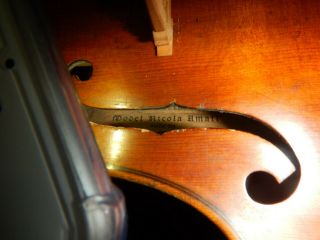 Antique model Nicola Amati by Josef Metzner Sacbsen 1907 Violin w Imperial bow 10