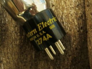 WESTERN ELECTRIC 274A RECTIFIER VACUUM TUBE EARLY VINTAGE, 3