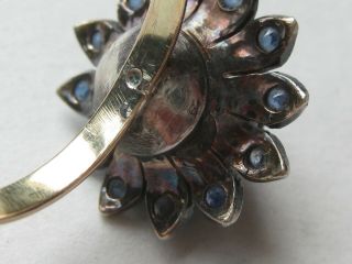 Antique 14k Gold 3.  5ct Blue Star Sapphire Topaz Gemstone Starburst Vtg Ring 5.  5g 6