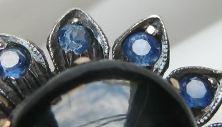 Antique 14k Gold 3.  5ct Blue Star Sapphire Topaz Gemstone Starburst Vtg Ring 5.  5g 8