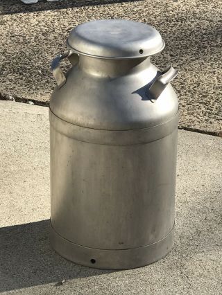 Vintage Milk Can Stainless Steel 10 Gallon With Lid - EUC 2