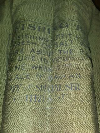 WWII US Army Survival Fishing Kit Bag with Gear WW2 7