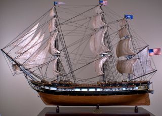 Uss Constellation 42 " Wood Model Ship Large Scaled American Sailing Boat