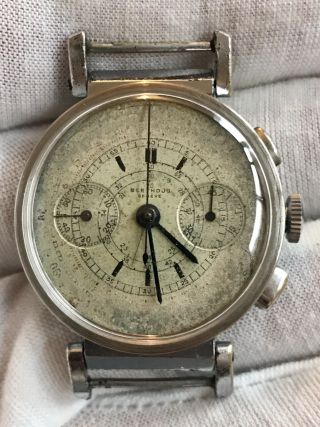 Vintage Berthoud/universal Geneve Chronograph Cal 385 Watch