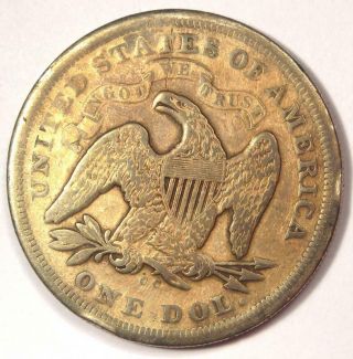 1870 - Cc Seated Liberty Silver Dollar $1 - Rare Carson City Coin