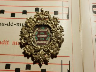 176) Antique Reliquary 7 1st Class Relic St Andrew,  Paul,  Peter,  James,  Virgin Ma