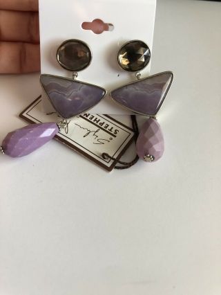 Stephen Dweck Purple Agate earrings NWT 2