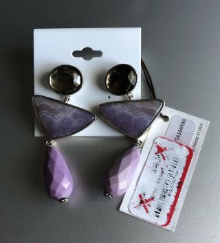 Stephen Dweck Purple Agate earrings NWT 5