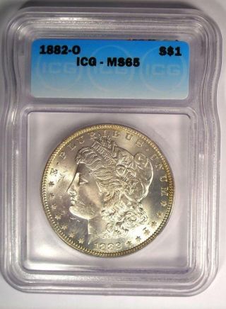 1882 - O Morgan Silver Dollar $1 - ICG MS65 - Rare in MS65 - $1,  290 Value 2