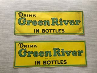 Vintage Green River Soda Tin Signs