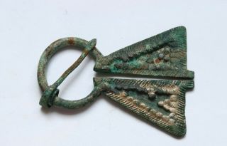 AUTHENTIC MEDIEVAL VIKING BRONZE PENANNULAR OMEGA BROOCH - 8th - 10th cent.  A.  D.  (7) 2