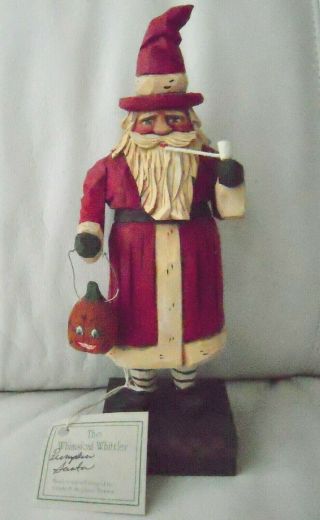 Rare 1998 Whimsical Whittler Pumpkin Santa - Vaughn & Stephanie Rawson