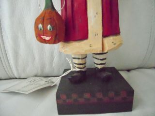 RARE 1998 Whimsical Whittler Pumpkin Santa - Vaughn & Stephanie Rawson 2