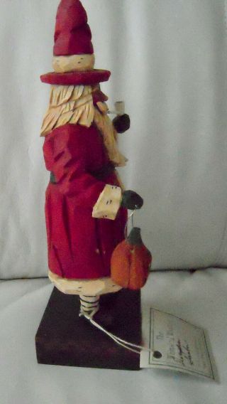 RARE 1998 Whimsical Whittler Pumpkin Santa - Vaughn & Stephanie Rawson 5
