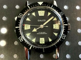 Vintage Galco Diver Gallet Men’s Wristwatch Awesome Dial Old Stock Runs