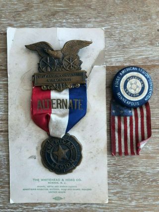 1919 1st American Legion National Convention Medal And Pin Rare Combo