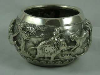 Burmese,  Solid Silver Bowl,  C1900,  175gm
