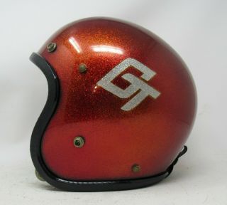 Vintage 1970s Buco Gt Helmet / Red & Silver / /