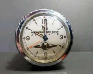 Vintage Maar Oldsmobile Automatic Car Watch Clock Steering Wheel Chrome Swiss