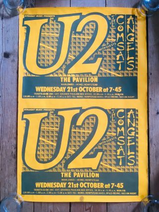 U2 - Concert Poster 1982 - Rare Vintage 51cm X 76cm