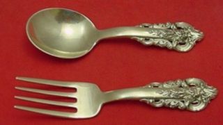 Grande Baroque By Wallace Sterling Silver Baby Set 2pc 4 1/8 "