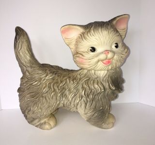 Vtg ‘60 Edward Mobley Co Large Kitten Kitty Cat Squeak Toy Arrow Rubber