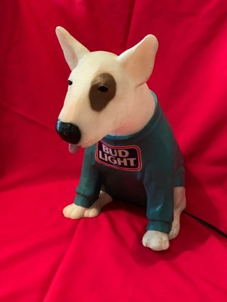 Vtg 1988 SPUDS MACKENZIE STATUE LAMP Bud Light Beer Bar Advertising Lighted Sign 3