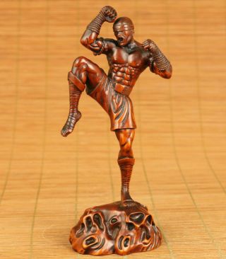 Rare Asian Old Boxwood Magebane Statue Figue Netsuke Table Home Decoration Gift