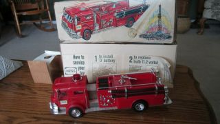 Vintage 1970 Hess Firetruck With Box And Inserts