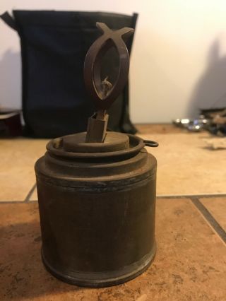 Antique Perko Perkins Marine Railroad Lantern Burner Fuel Pot Not Kerosene 4
