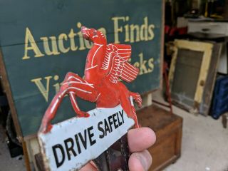 Vintage Metal Pegasus Drive Safely License Plate Topper 6