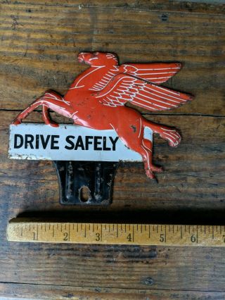 Vintage Metal Pegasus Drive Safely License Plate Topper 7