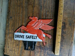 Vintage Metal Pegasus Drive Safely License Plate Topper 8