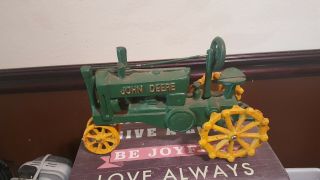 Vintage Arcade John Deere Cast Iron Model A Toy Tractor