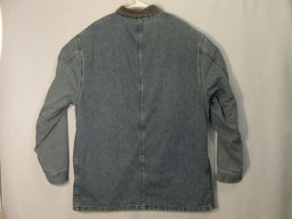 VTG RRL Double RL Ralph Lauren Flannel Lined Barn Chore Coat Blue Denim Jacket L 3