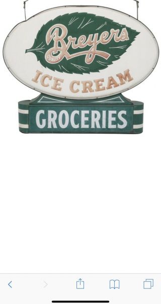Breyers Rare Ice Cream Double Sided Sign