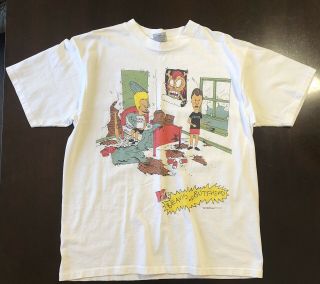 Vintage Retro Single Stitch 90s 93’ Beavis Butthead Mtv First Season T Shirt M/l