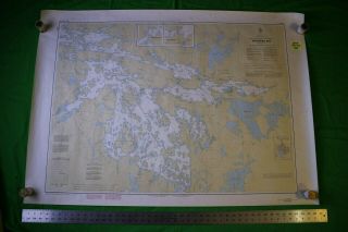 Ontario Lake Of The Woods Whitefish Bay 46.  5x33 Vintage 1989 Nautical Chart/map